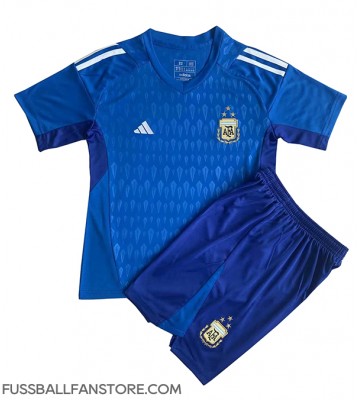 Argentinien Torwart Replik Auswärtstrikot Kinder WM 2022 Kurzarm (+ Kurze Hosen)